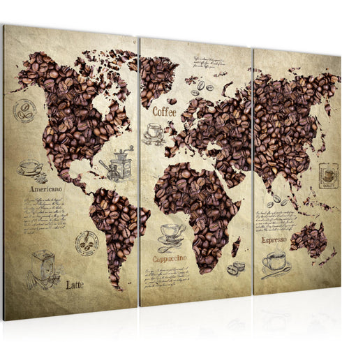 Wandbilder Wohnzimmer XXL Küche Kaffee Moderne Bilder Weltkarte
